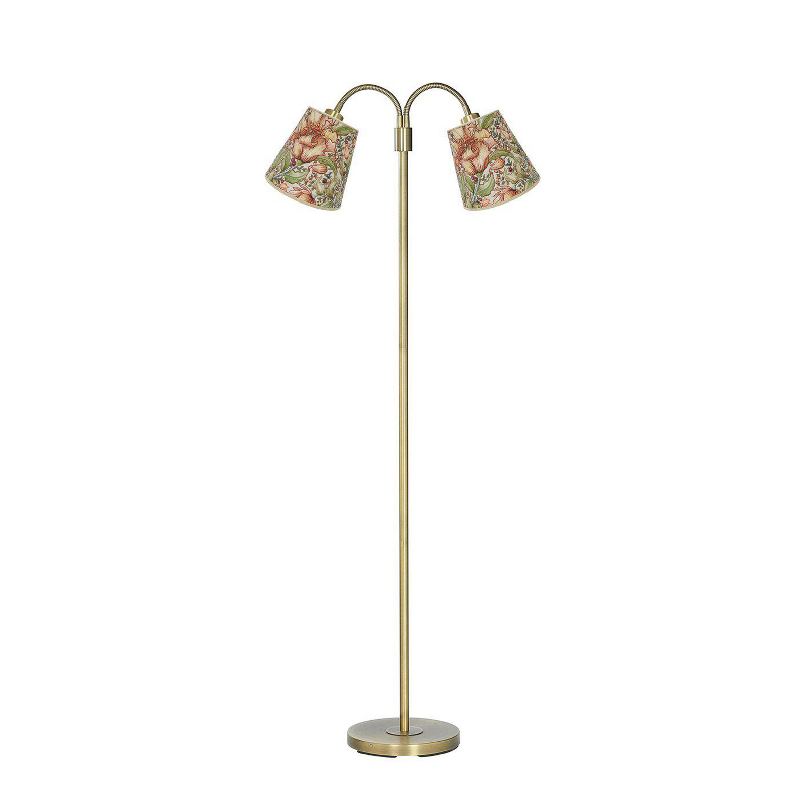 PR Home Stehlampe Amy Cia Theo, bunt/messing, 150 cm, 2-flg.
